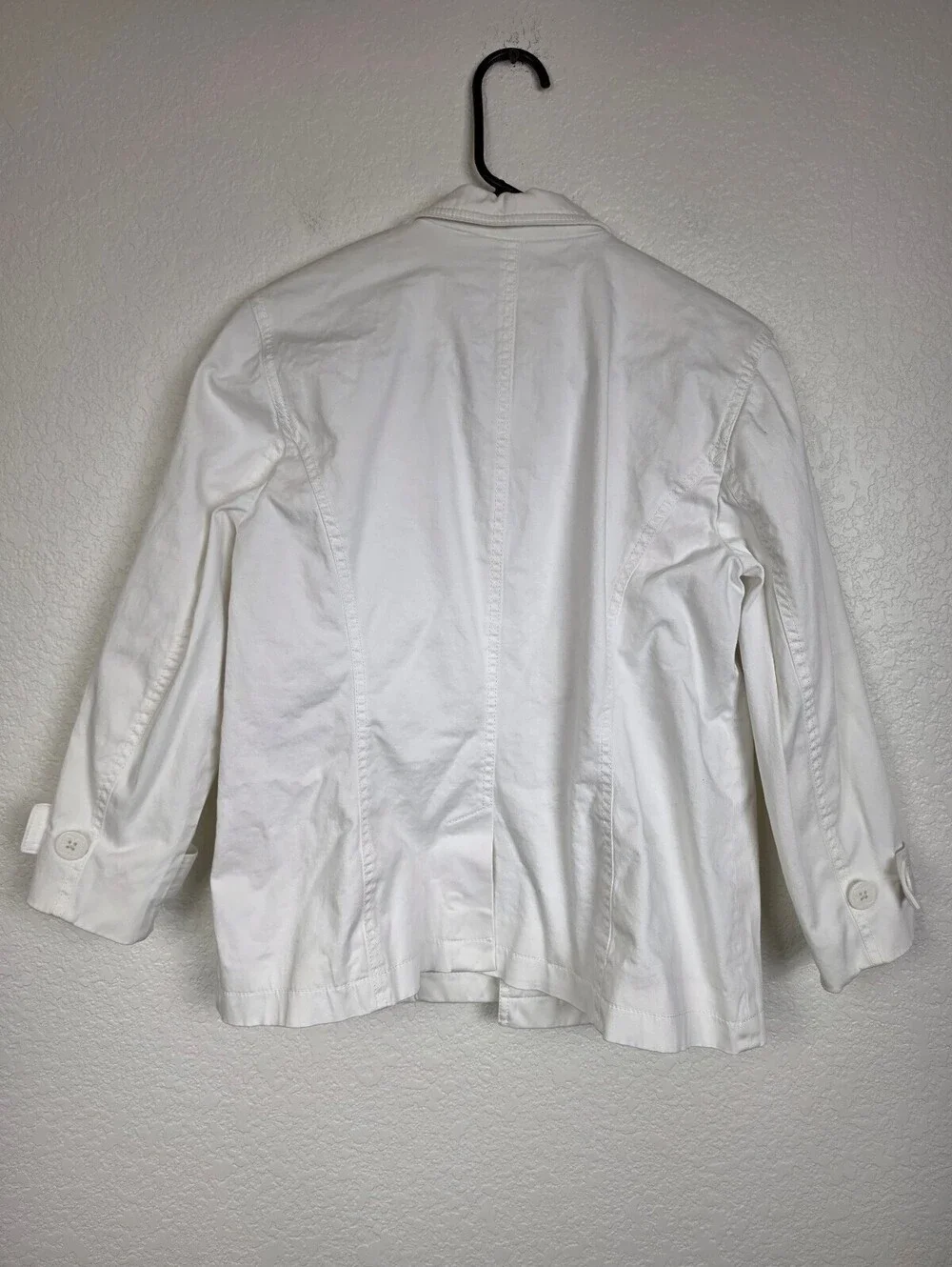 Liz Claiborne White Cotton Blazer Jacket Large